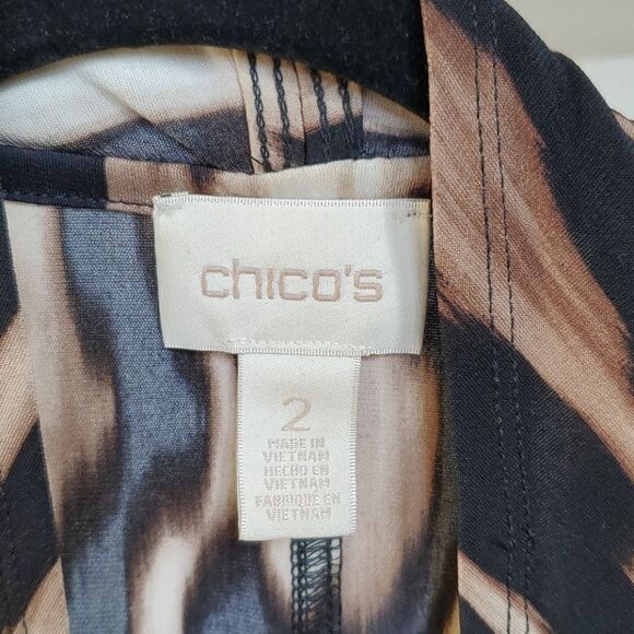CHICO'S Animal Print Open Jacket - Size 2 /8-10 - Picture 4 of 5